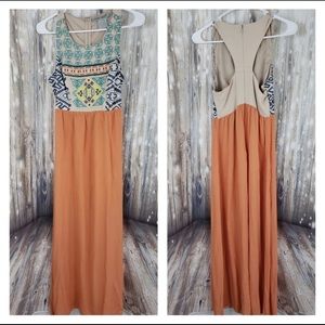 Flying  tomato boho maxi dress with embroidery and racer back🌟